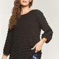 ADORA Bubble Texture Round Neck Blouse Blouses