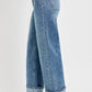 RISEN High Rise Ankle Wide Button Patch Pocket Cuffed Jeans - DAVERRI FASHIONS