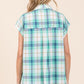Mittoshop Mineral Wash Plaid Button Down Shirt - DAVERRI FASHIONS