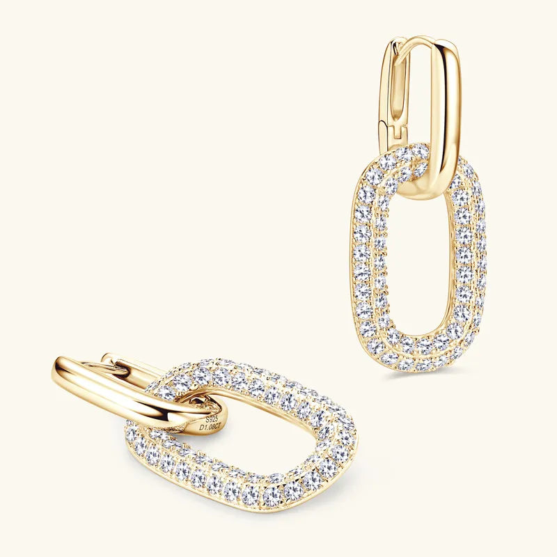 2.16 Carat Moissanite 925 Sterling Silver Earrings | Sterling Silver Earrings Daverri Fashions