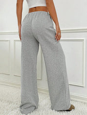 Striped Wide Leg Drawstring Pants | Loungewear Pants Daverri Fashions
