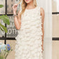 ADORA Sleeveless Shift 3D Petal Dress BEIGE Knee Length Dresses
