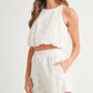 MABLE Eyelet Bubble Hem Sleeveless Top and Shorts Set Outfit Sets