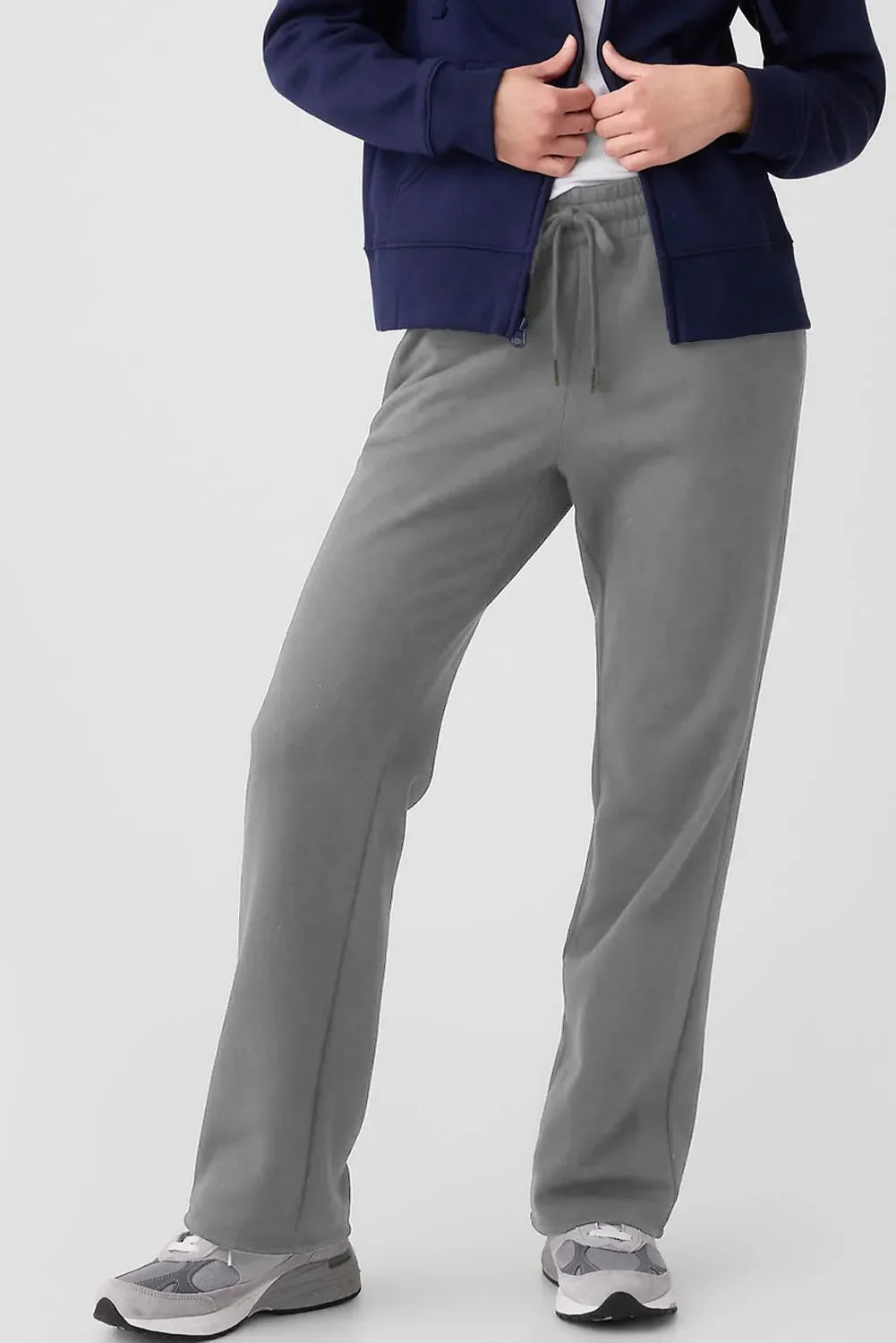 Gray Daverri Fashions sweatpants with drawstring waistband and pockets