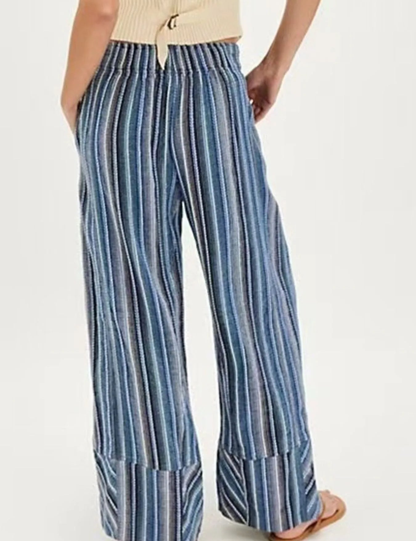 Striped Wide Leg Pants | Pants Daverri Fashions