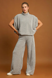 Umgee Elastic Waist Wide Leg Pants | Lounge Pants Daverri Fashions