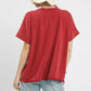 Red Umgee mineral wash French terry top with oversized fit