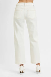 RISEN Full Size Tummy Control Mid Rise Ankle Straight Jeans Plus Size | Daverri Fashions
