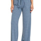 Ribbed Drawstring Lounge Pants Dusty Blue - DAVERRI FASHIONS