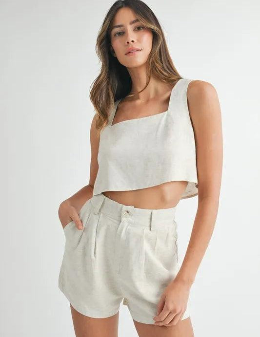 MABLE Sleeveless Crop Top and Shorts Set | Outfit Sets Daverri Fashions