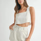 MABLE Sleeveless Crop Top and Shorts Set