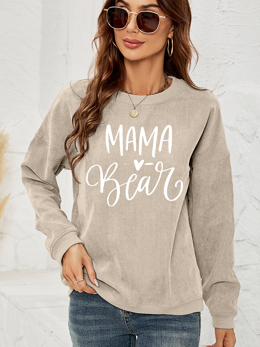 Sand MAMA Graphic Round Neck Sweatshirt | Sweatshirts Daverri Fashions