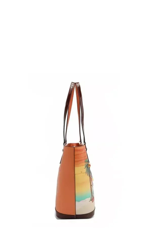 Tropical Beach House Print Shopper Bag - DAVERRI FASHIONS