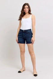 MD L Judy Blue High Waist Back Flap Pocket Denim Shorts | Daverri Fashions