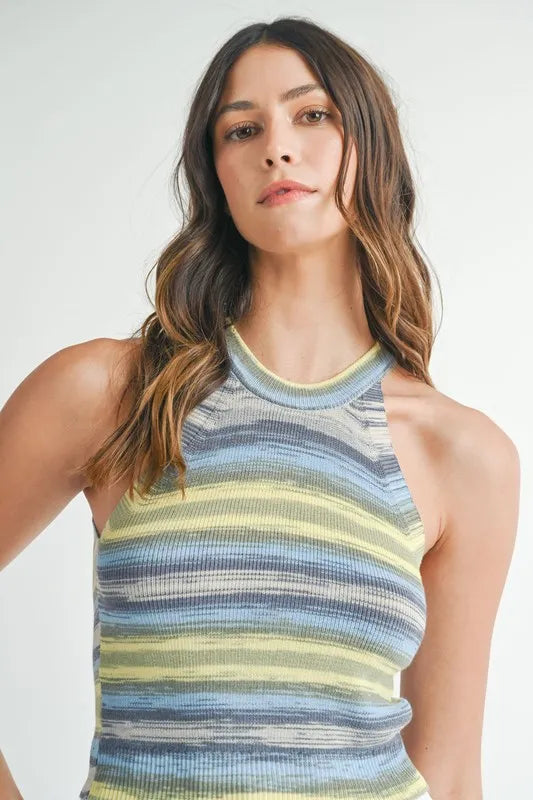 MABLE Space Dye Grecian Neck Knit Cami