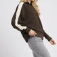 Umgee Color Block Polo Sweatshirt Sweatshirts