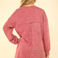 VERY J Mineral Washed Oversized Sweatshirt Mini Dress Mini Dresses