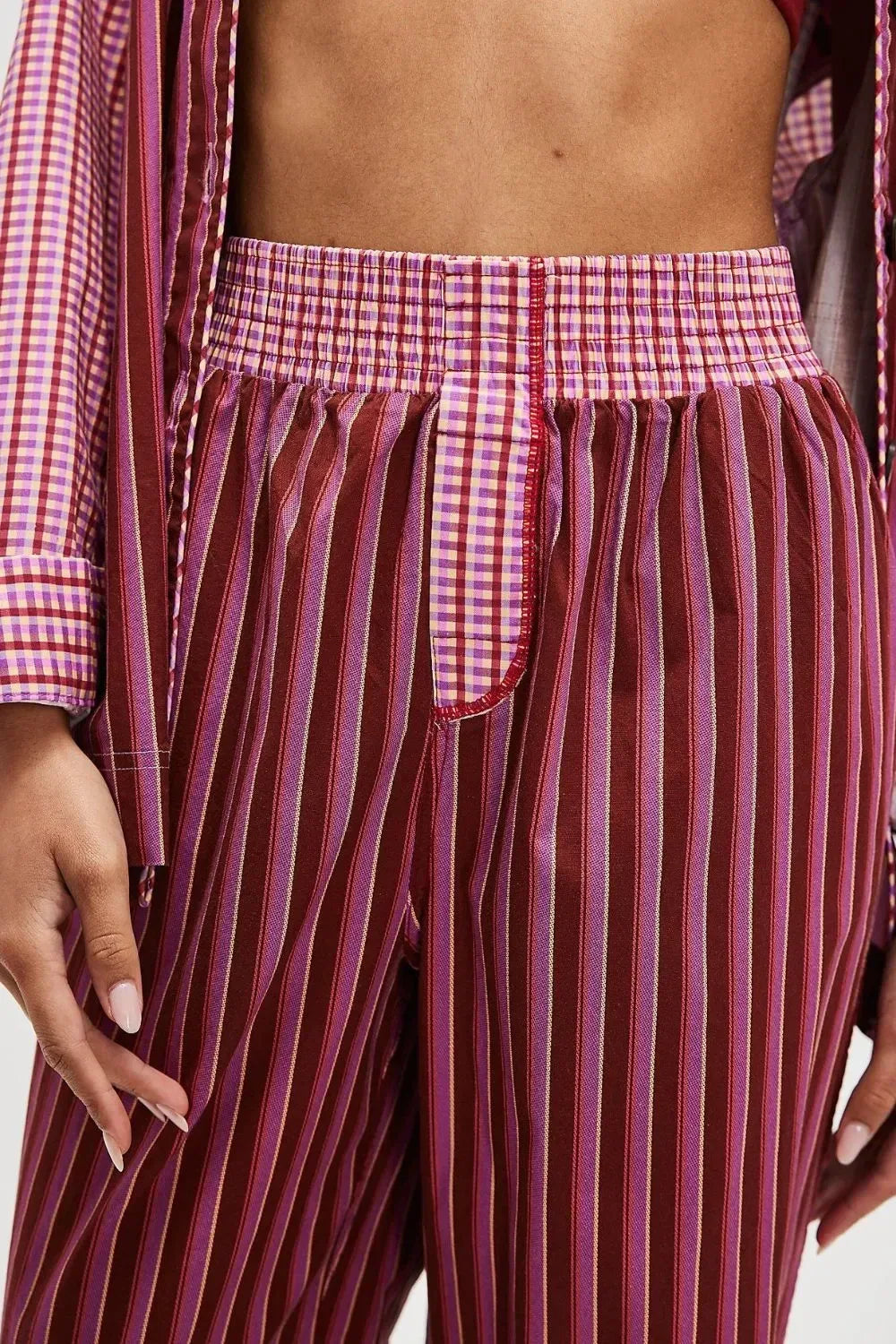Striped Wide Leg Pants - DAVERRI FASHIONS