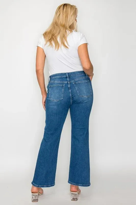 bytos Full Size Cat's Whiskers Mid Rise Ankle Jeans - DAVERRI FASHIONS