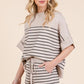 Lime 'N' Chili Striped Folded Half Sleeve Top and Shorts Set