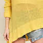 ADORA loose fit yellow knit sweater with textured pattern and ribbed hem