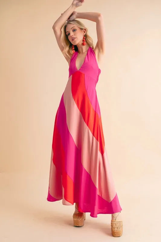 Aemi+Co Color Block Sleeveless Maxi Dress Maxi Dresses