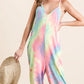 BiBi Tie Dye French Terry Mid-Length Casual Jumpsuit Jumpsuits