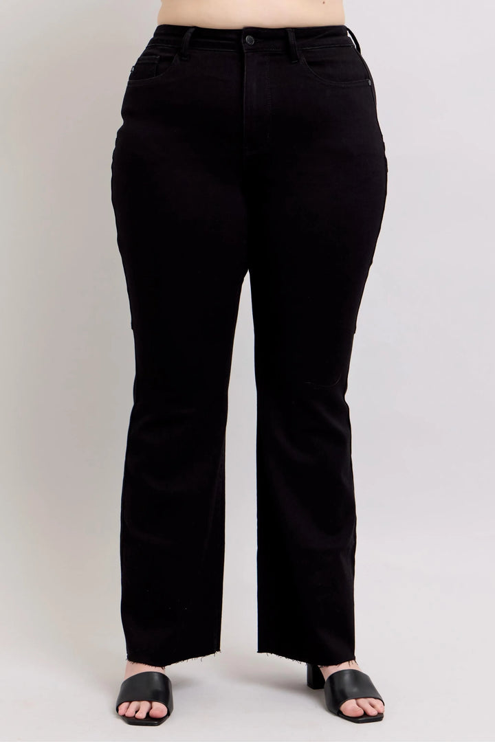 Judy Blue Full Size High Waist Star Seam Detail Flare Jeans