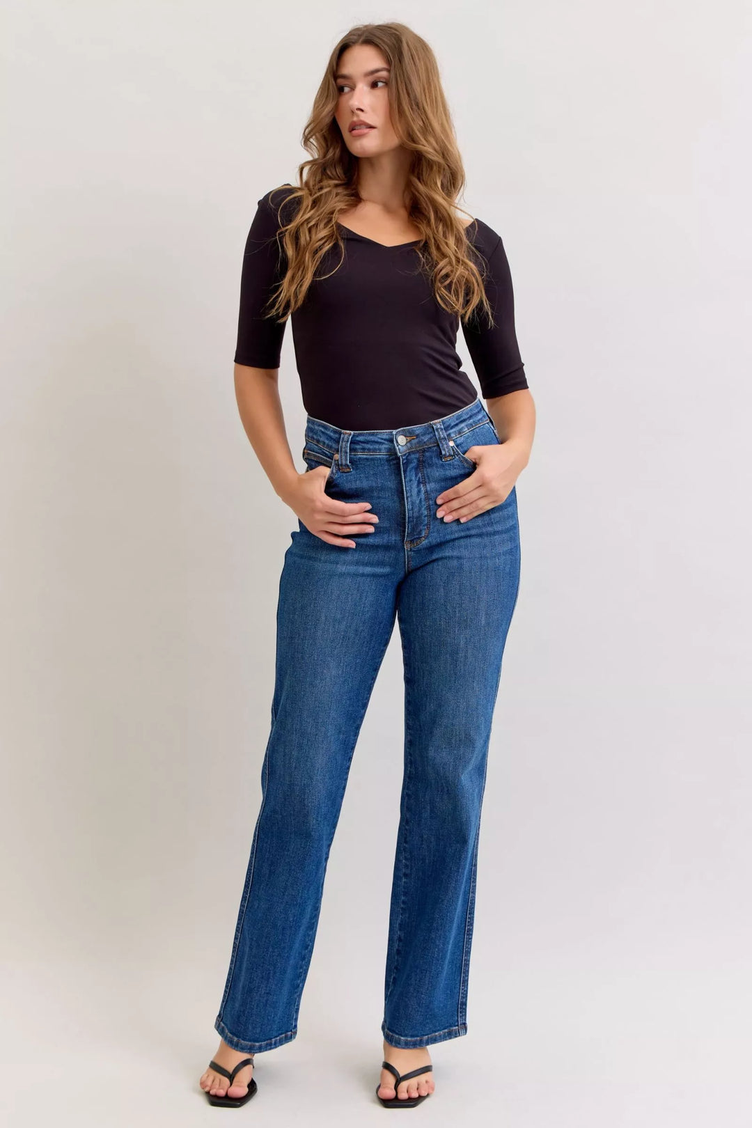 MD Judy Blue High Waist Tummy Control Straight Jeans | Jeans Daverri Fashions