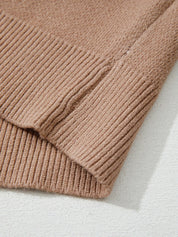 Leopard Color Block Knit Round Neck Baggy Sweater | Sweaters Daverri Fashions
