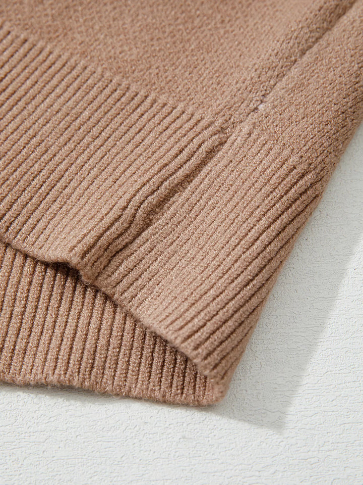 Leopard Color Block Knit Round Neck Baggy Sweater | Sweaters Daverri Fashions