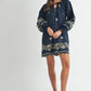 MABLE Embroidered Long Sleeve Peasant Mini Dress Mini Dresses