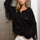 BiBi Suede Fringe Long Sleeve Jacket - DAVERRI FASHIONS
