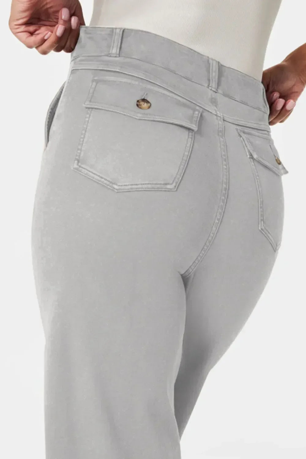 High Waist Jeans with Pockets - DAVERRI FASHIONS