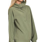 Zenana Ribbed High Neck Half Zip Pullover & Pants Set Outfit Sets