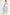 MABLE Pin Stripe Smocked Bodice Layered Midi Dress