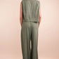 VERY J Solid Woven Top & Pants Set Outfit Sets