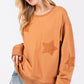 SAGE + FIG Star Patch Long Sleeve Sweatshirt - DAVERRI FASHIONS