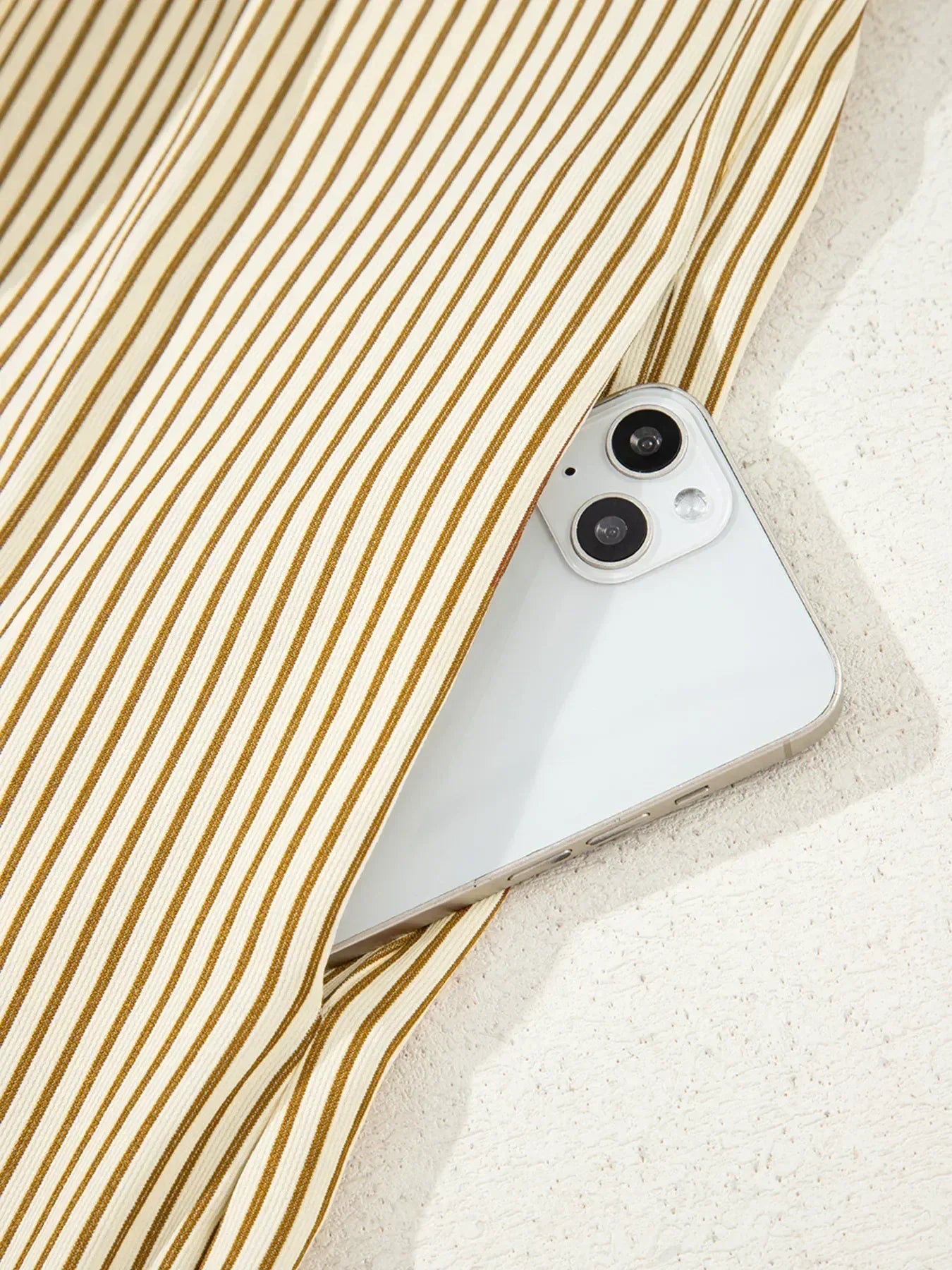 Stripe Collared Neck Cuffed Long Sleeve Drop Waist Mini Dress - DAVERRI FASHIONS