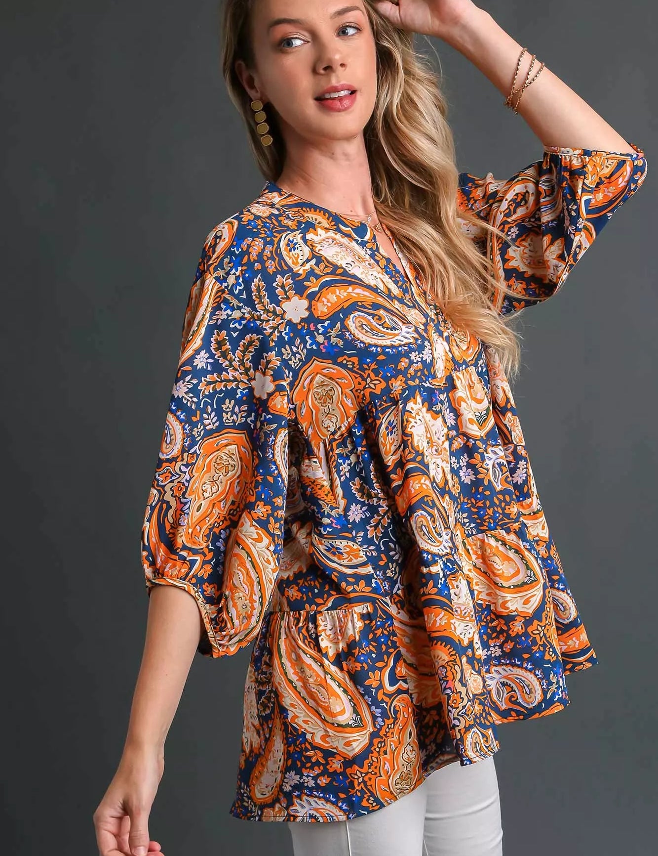 Umgee Mix Paisley Boho Tunic Blouse | Blouses Daverri Fashions