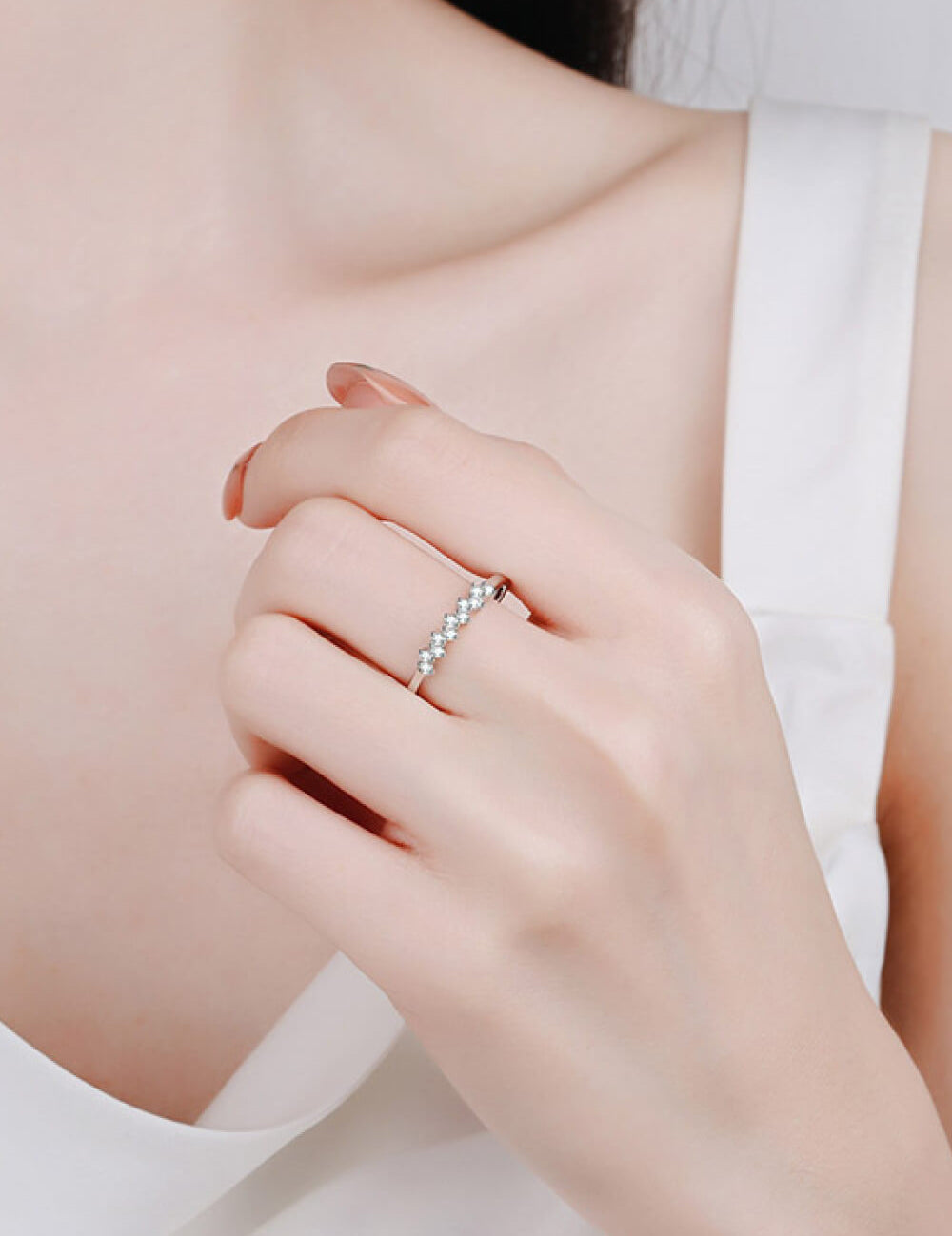 Eye-Catching 925 Sterling Silver Moissanite Ring | Sterling Silver Rings Daverri Fashions