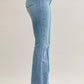 Judy Blue Full Size Mid Rise Bootcut Jeans with Contrast Wash & Front Patch Pockets Plus Size - DAVERRI FASHIONS