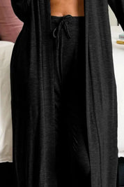 Open Front Long Sleeve Cardigan and Pants Lounge Set | Loungewear Sets Daverri Fashions