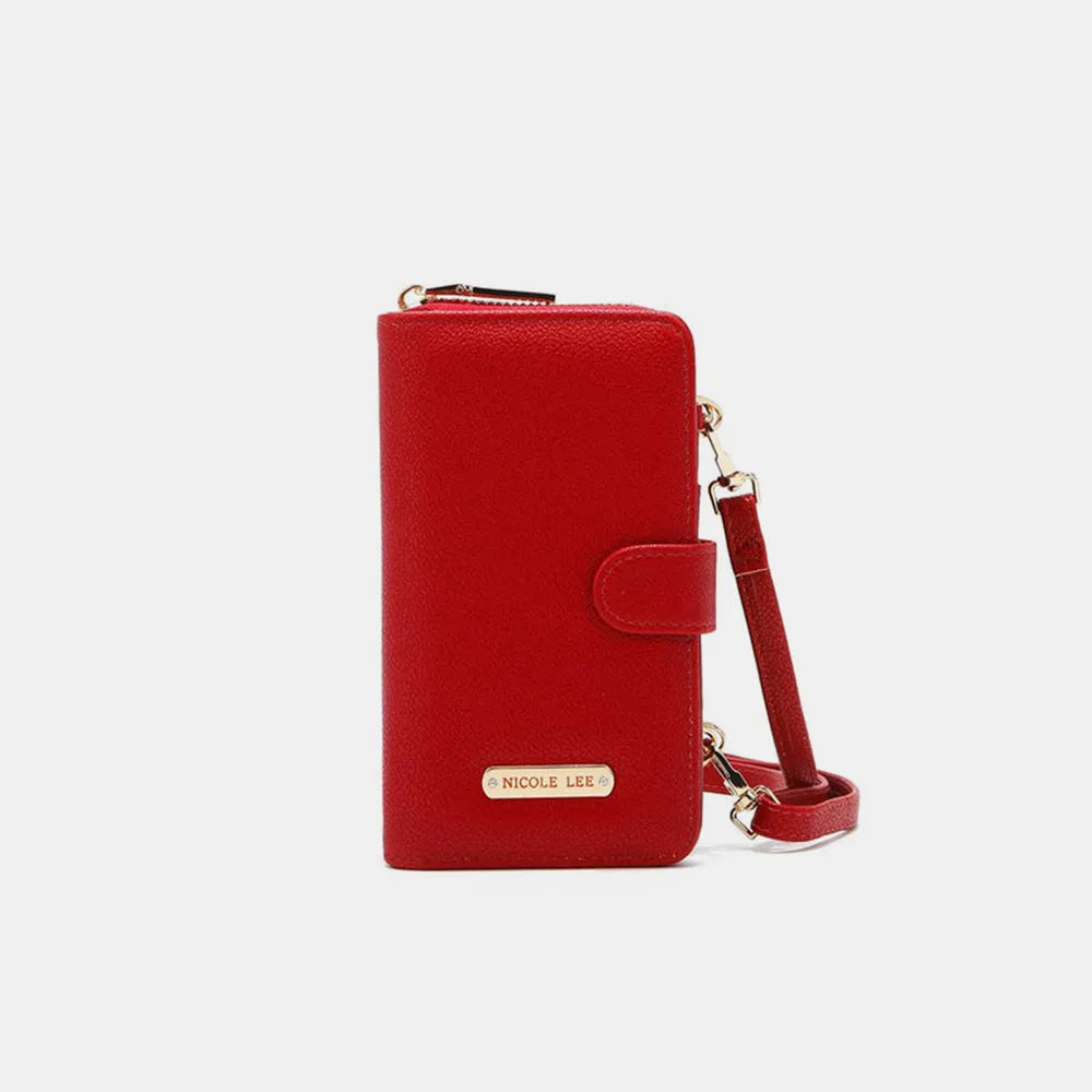 Nicole Lee USA 2 Piece Phone Case Crossbody Wallet Red One Size Wallets
