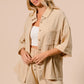 BiBi Crinkle Gauze Shirt and Short Set OATMEAL L Outfit Sets