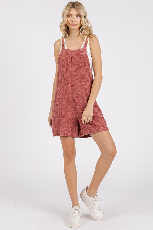 Mittoshop Textured Knotted Wide Strap Overalls Shortalls