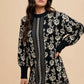 Annie Wear Floral Jacquard Round Neck Sweater Dress - DAVERRI FASHIONS