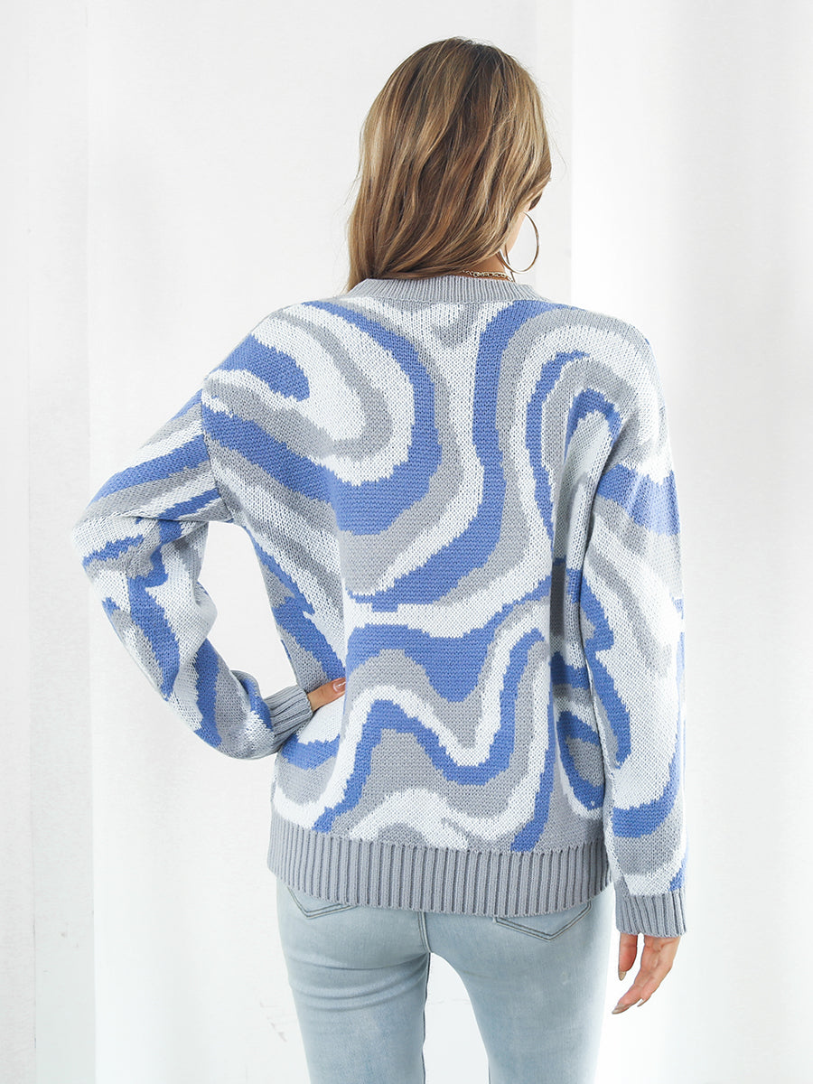 Round Neck Dropped Shoulder Sweater | Sweaters Daverri Fashions
