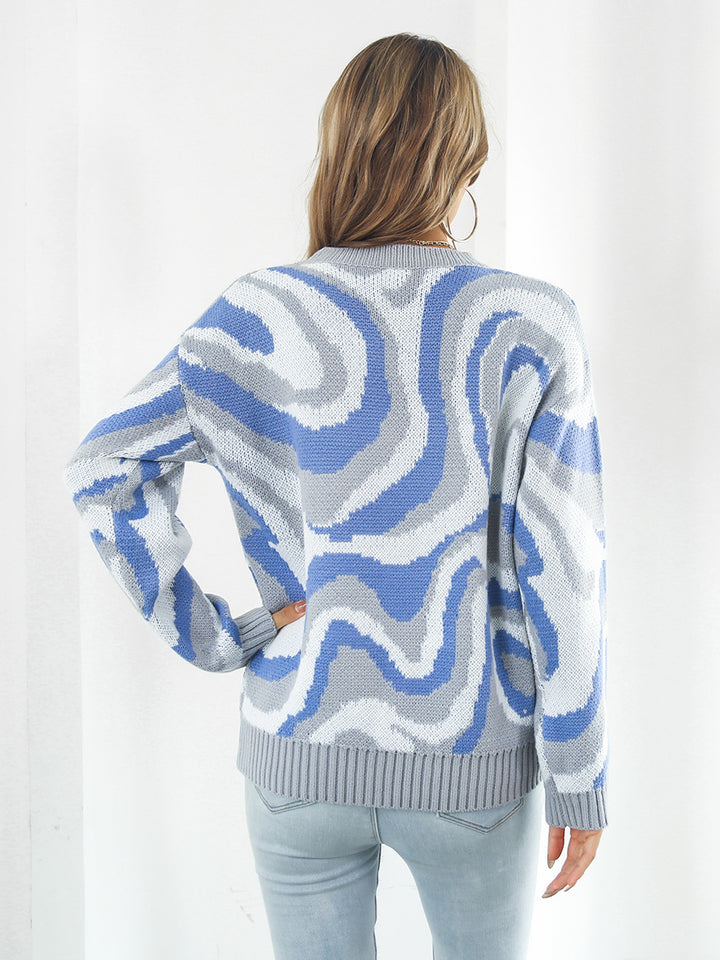 Round Neck Dropped Shoulder Sweater | Sweaters Daverri Fashions