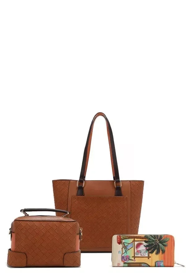 Sun and Sand 3 Piece Bag Set - DAVERRI FASHIONS